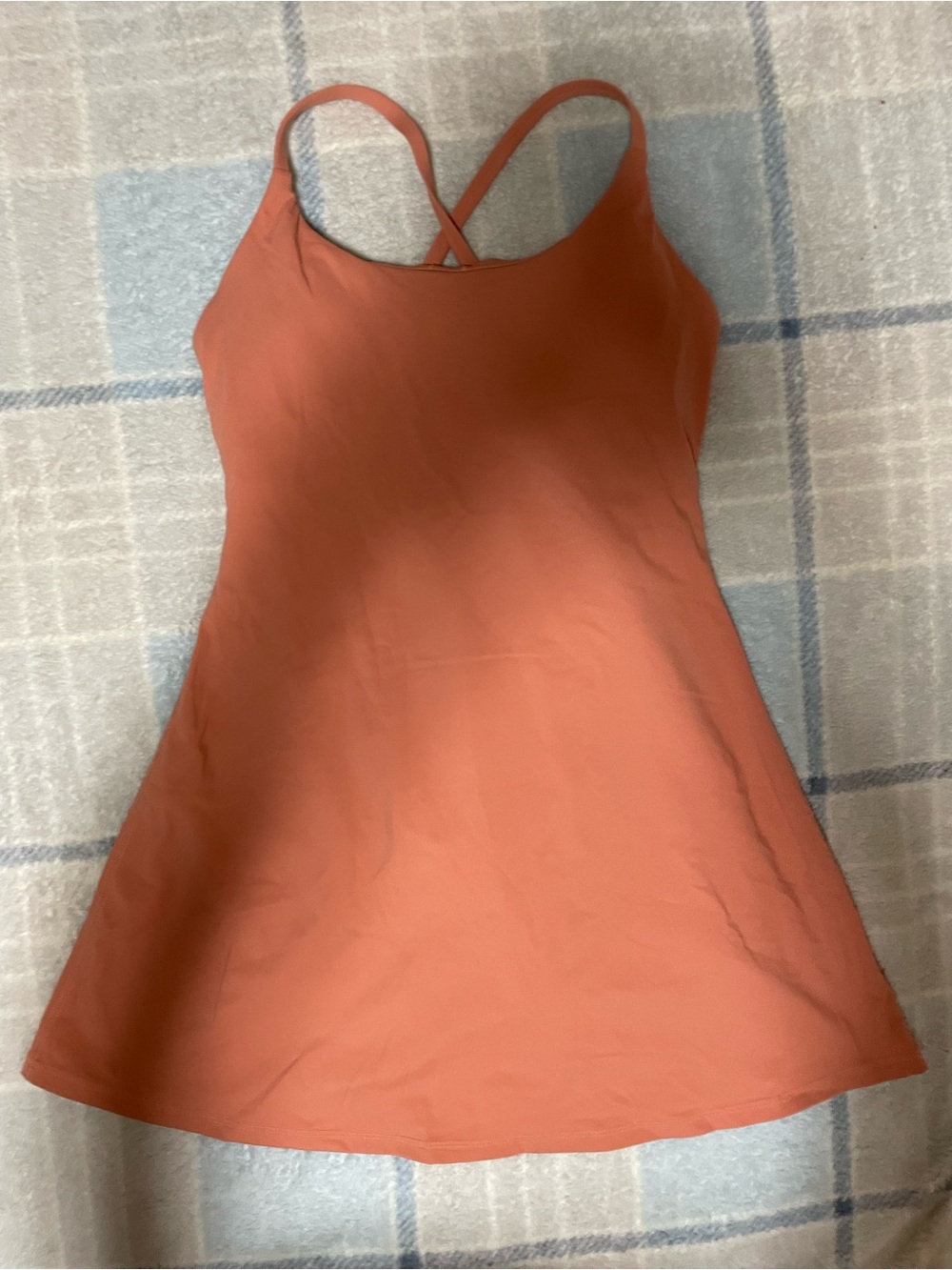 HALARA Rust Orange Crossback Mini Dress